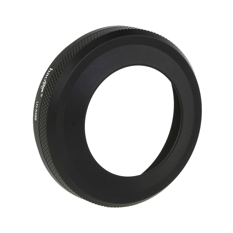 Haoge LH-X49B 2in1 All Metal Ultra-Thin Lens Hood with Adapter Ring Set for Fuji Fujifilm FinePix X70 X100 X100S X100T X100F Camera Black Replaces Fujifilm LH-X100 AR-X100 LH-X70 for X70 X100 X100S X100T X100F