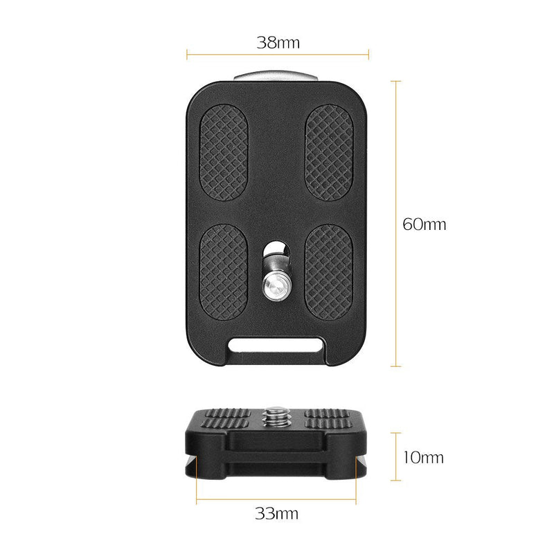 Andoer QR-60 Universal Quick Release Plate Aluminum Alloy 1/4" Screw Mount with Attachment Loop for Arca-Swiss Standard Ball Head Tripod for Canon Nikon Sony DSLR Camera