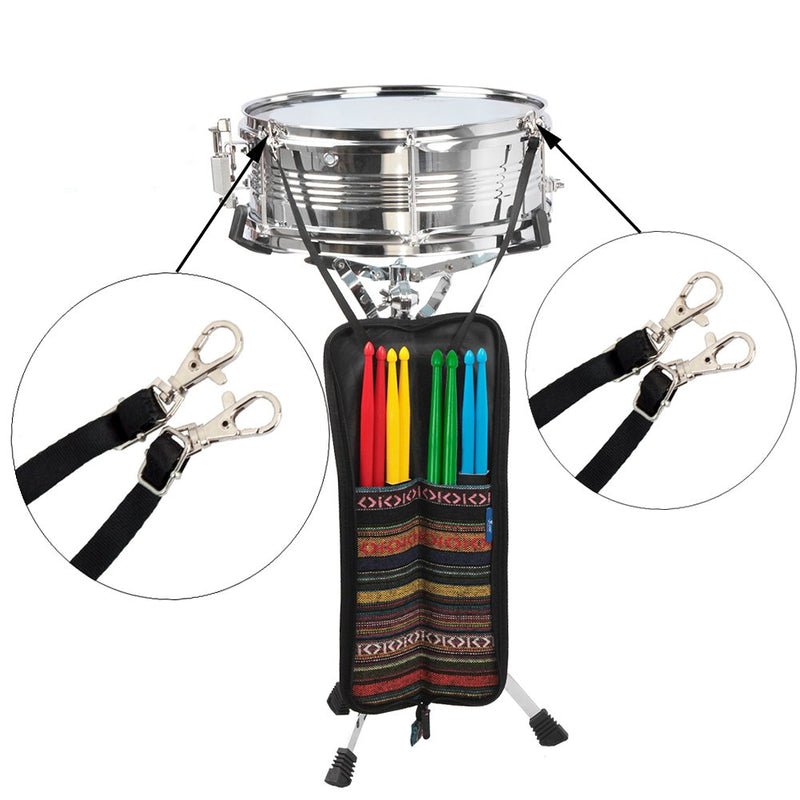 Tbest Drum Sticks Bag, Portable Drum Stick Case Hanging Bag Exotic Style Percussion Accessories Drumsticks Carrying Handbag with Handle, Drum Accessories