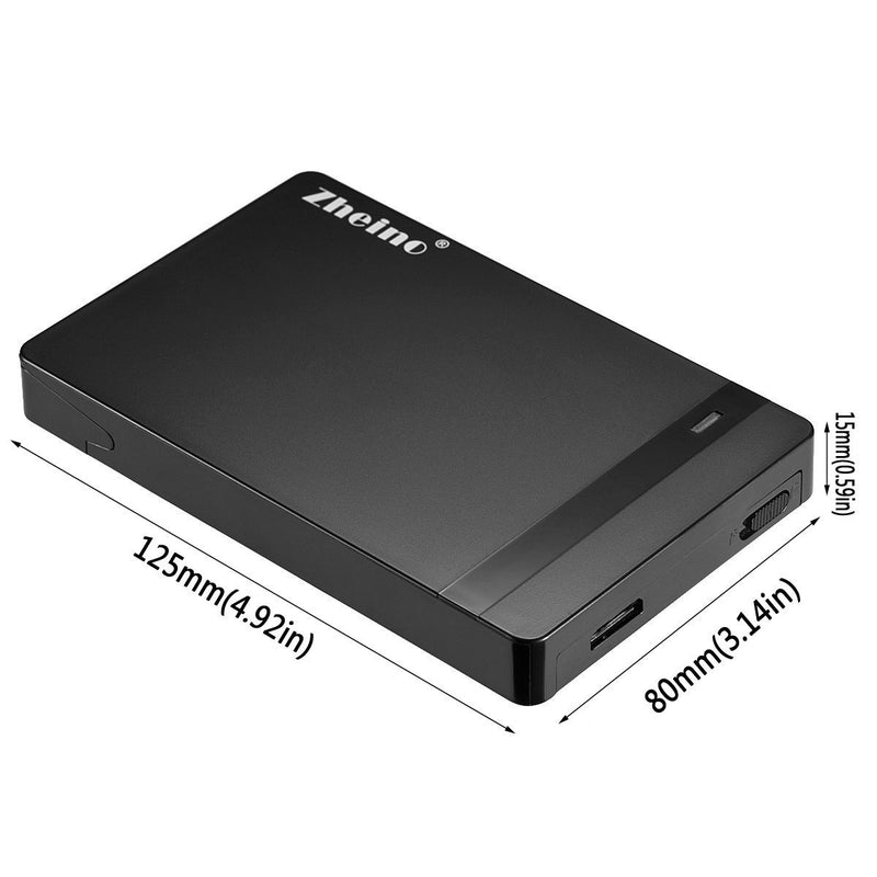 Zheino 2.5 Inch USB 3.0 Hard Drive Disk HDD External Enclosure Case with USB 3.0 Cable for 9.5mm 7mm 2.5" SATA HDD and SSD, Support UASP and Optimized for SSD, Tool-Free 2.5 USB 3.0 SATA Enlosure