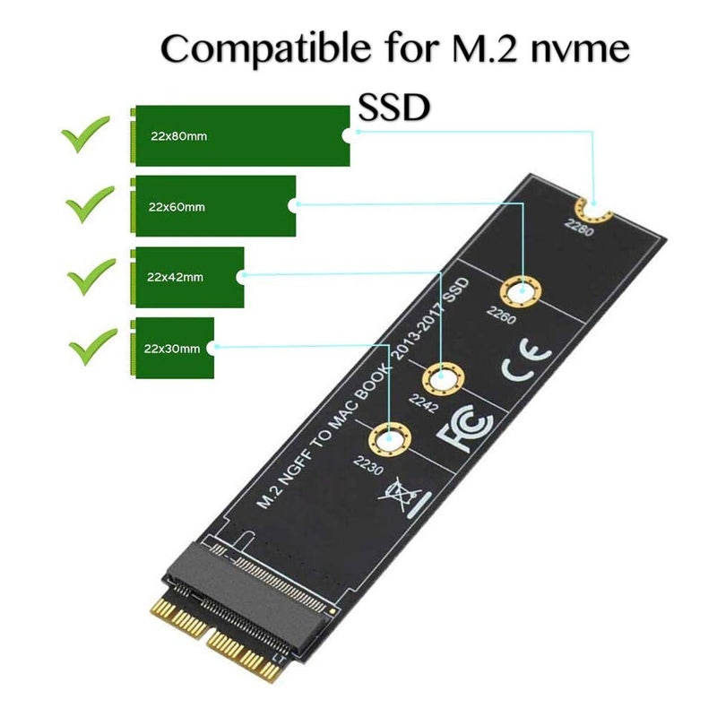 Willhom M.2 NVME SSD Convert Adapter Card for Upgrade MacBook Air (2013-2017)