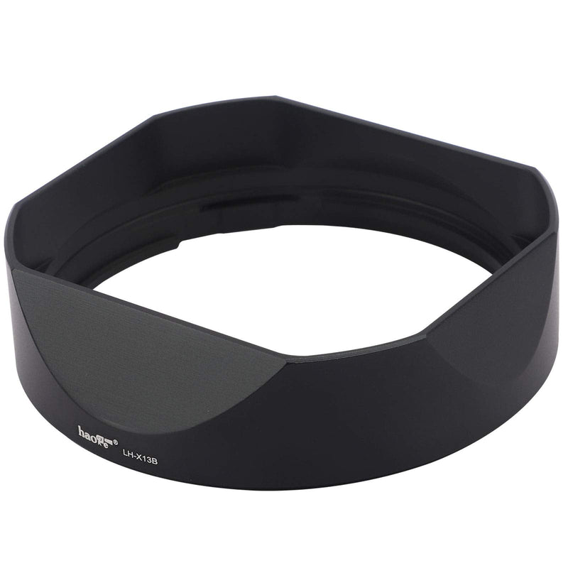Haoge LH-X13B Bayonet Dedicated Lens Hood of Square Metal for Fuji Fujifilm Fujinon XF 18-55mm F2.8-4 R LM OIS Lens and Fujinon XF 14mm F2.8 R Lens (New Version with a Hood Metal Cap)