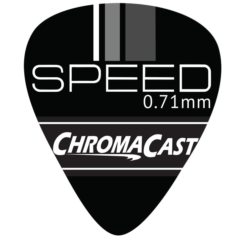 ChromaCast Speed Series Celluloid Guitar Picks, Medium Gauge (.71mm), Black, 10 Pack (CC-CP-SPEED-M-BLK-10) 10 Pack, Medium Gauge