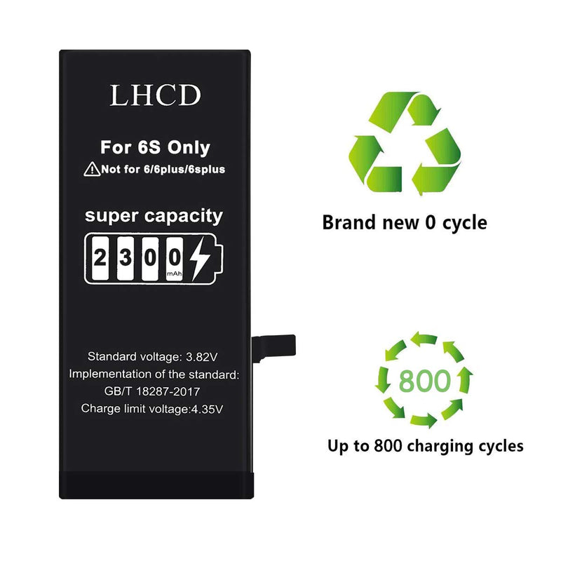 LHCD New 2300mAh Battery for iPhone 6S, High Capacity Battery Replacement Kit with Complete Repair Tool and Instructions - 24 Months Warranty