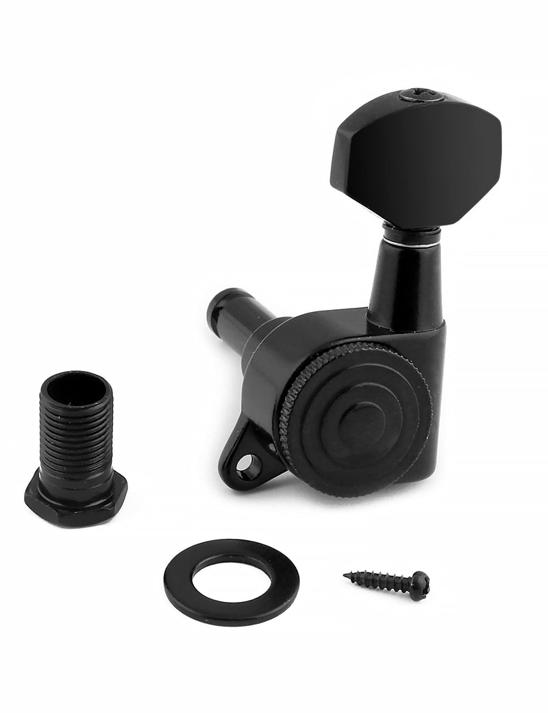 Bogart Locking Guitar String Tuning Pegs Sealed Machine Heads Tuners Tuning Keys 3 Left 3 Right for Electric Guitar or Acoustic Guitar Black.