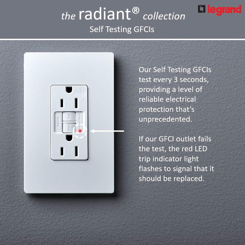 Legrand-Pass & Seymour 1597CCD12 Pass & Seymour 15A, 125V, Brown, 2 Pole, 3 Wire Grounding, Self Test GFCI Outlet, Wallplate Included