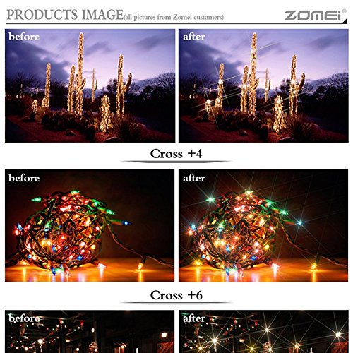 ZoMei 67mm Star-Effect Cross Starburst Twinkle Lens + 4 Points Star Filter + 6 Points Star Filter + 8 Points Star Filter Set for Canon Nikon