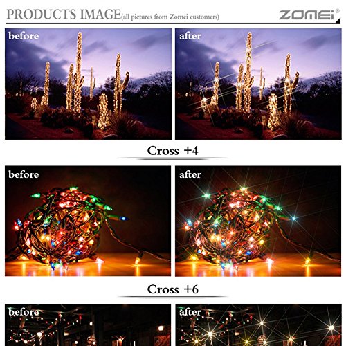 ZM 58mm Star-Effect Cross Starburst Twinkle Lens + 4 Points Star Filter + 6 Points Star Filter + 8 Points Star Filter Set for Canon Nikon
