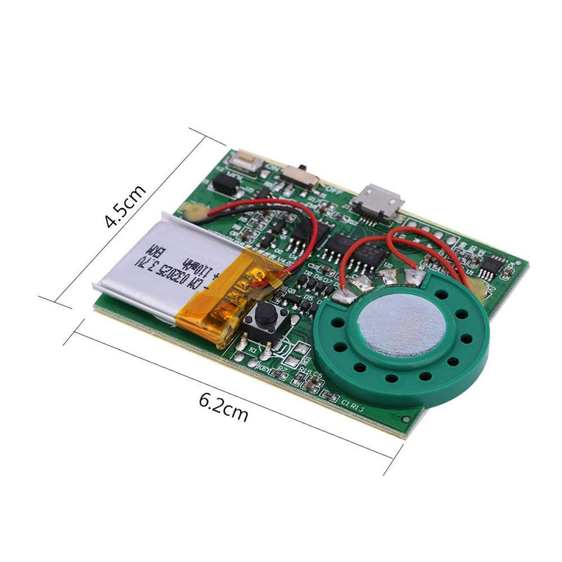 fosa USB Music Sound Voice Recording Module Device Chip 1W with Rechargeable Lithium Battery for DIY Audio Cards(Photosensitive Control) Photosensitive Control