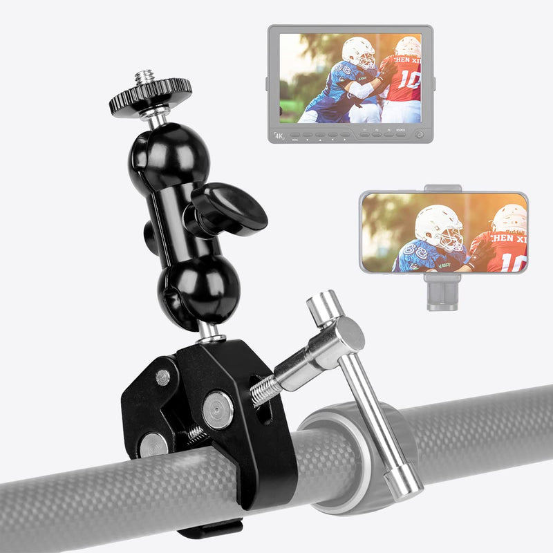 koolehaoda Double Ballhead Ball Arm Camera Clamp Mount Monitor Mount Bracket with Crab Clamp for Ronin M Ronin MX Freefly MOVI Microphones(Double Ball head-2pcs) Double Ball head-2pcs