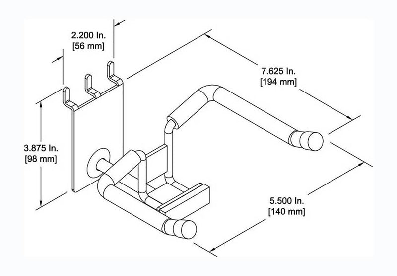 D'Luca Horizontal Trumpet Holder Fits Slatwall And Peg Wall