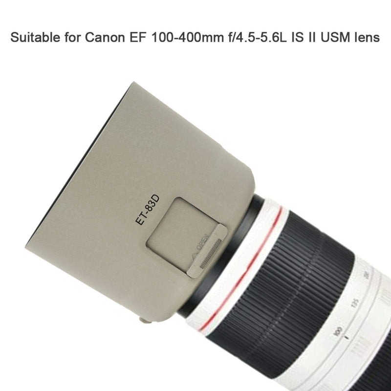 143 ET-83D Lens Hood, Plastic Lens Hood for Canon EF 100-400mm f/4.5-5.6L is II USM for Using in Backlight Photography to Avoid Glare and Reflecion