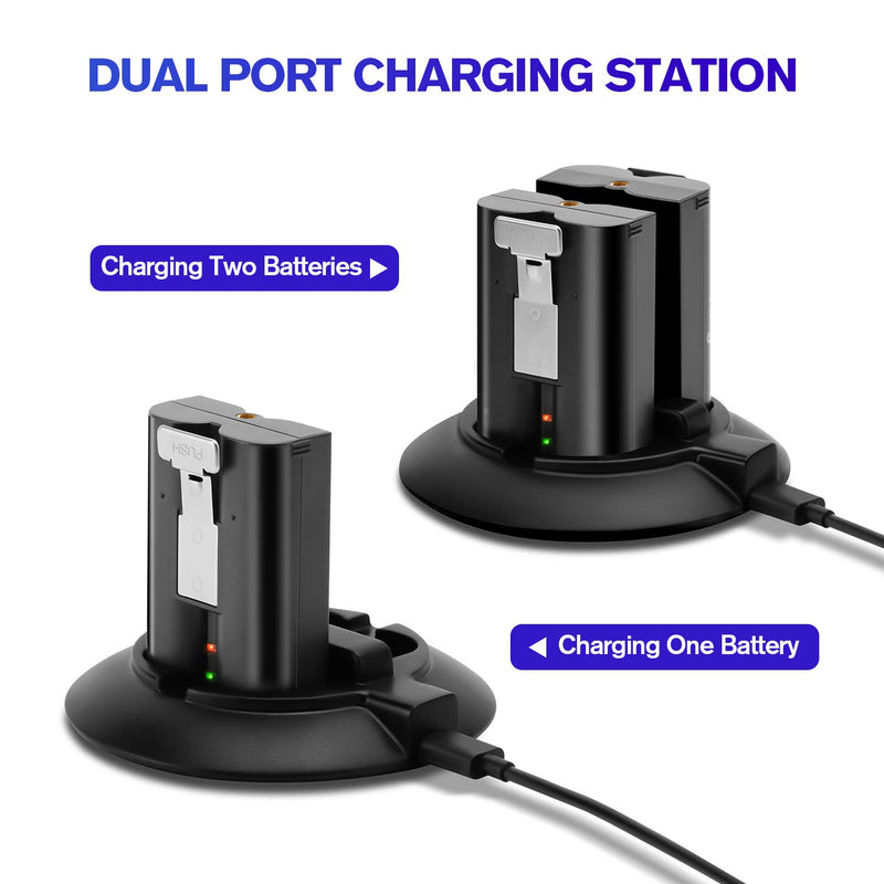 OLAIKE Battery Charger Station for Ring Video Doorbell 2&3,Ring Spotlight Cam Battery,Ring Peephole Cam & Ring Stick Up Cam Battery,Portable Dual Port Charging with DC Adapter(Batteries NOT Included) Type 2