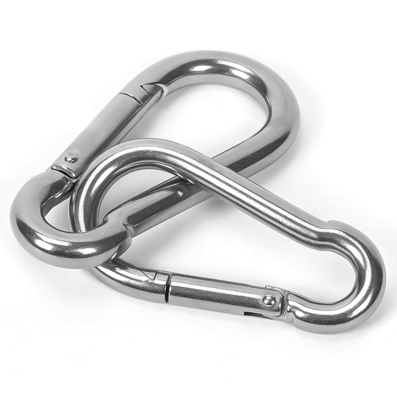 [AUSTRALIA] - Stainless Steel Small Carabiner Clip, 14Pcs Heavy Duty Spring Snap Hooks Spring Clips Quick Link Keychain, Easy Open and Close for Camping, Hiking, Traveling, Fishing, Backpack, M4 1.57inch 