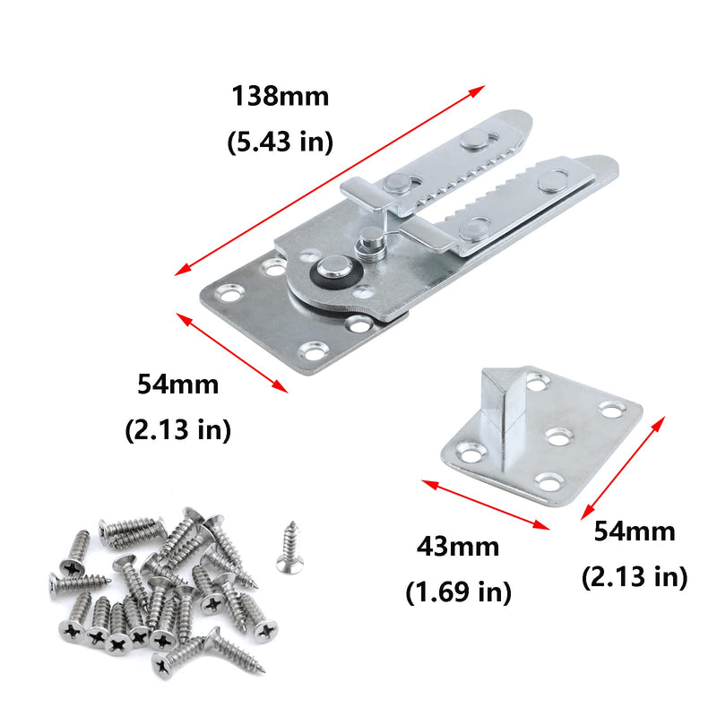 Antrader Sectional Couch Connector Metal Alligator Style Furniture Connector Snap with Screws 2-Pack