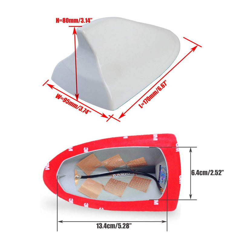 [AUSTRALIA] - Ramble- Car Shark Fin Antenna Cover Auto Roof Parts Compatible AM,XM,FM,NAV Accessories for Jeep Liberty 2006-2019 (Advanced Style, White) Advanced Style 