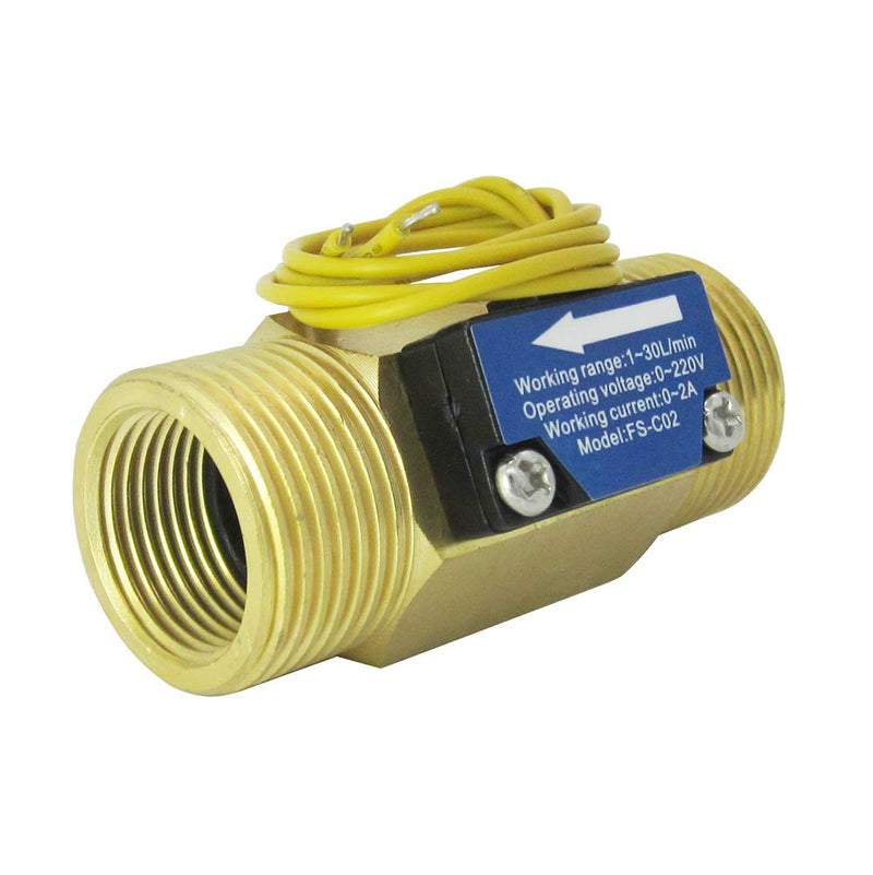 DIGITEN FS-C02 G3/4" BSP Male Thread Water Flow Switch 0-2A/ 0-220V(AC or DC) for Shower Flow Water Heater