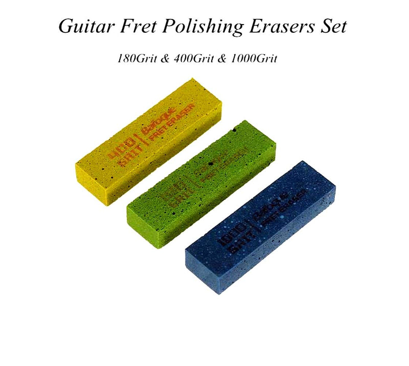 Baroque Fret Erasers 180 & 400 & 1000 Grits, Guitar Fret Polishing Abrasive Rubber Blocks, Set of 3 Grits…