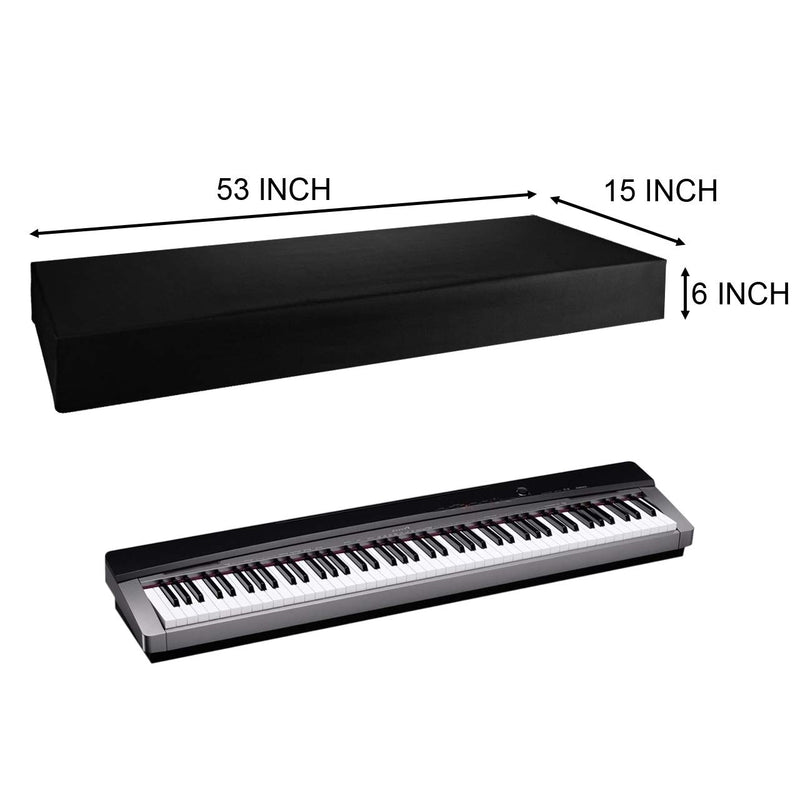 Piano Keyboard Dust Cover for 88 Keys - Made of Nylon/Spandex, Elastic Cord and Keep It Free From Dust and Dirt Black