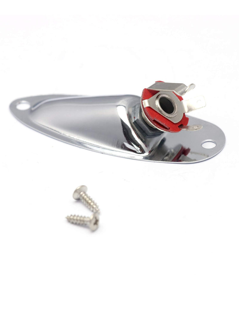 Metallor Output Input Jack Plat Socket with Screws Boat Style for Strat Style Electric Guitar Parts Replacement Chrome. JP 01