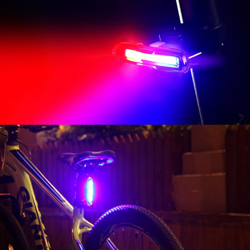 EFORCAR Bike Tail Light,USB Rechargeable LED Bicycle Rear Light with 3 Colors Light and 6 Lighting Modes Multipurpose Ultra Bright Waterproof Bike Warning Light for Riding