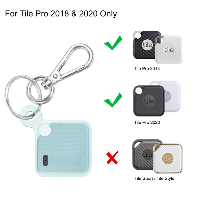 Fintie Silicone Case with Carabiner Keychain for Tile Pro (2020 & 2018), Anti-Scratch Lightweight Soft Protective Sleeve Skin Cover, Blue- Glow in The Dark