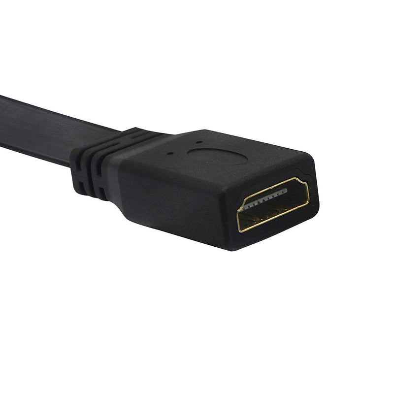 [AUSTRALIA] - CERRXIAN 1FT Flat Slim High Speed HDMI Extension Cable A Female to 90 Degree Down Angle A Male Cord 