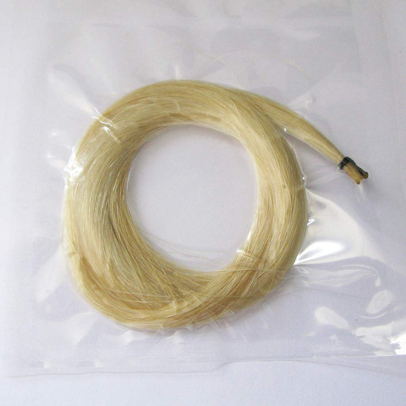 JinQu Two Hanks 31 Inch Natural White Mongolian Horse Hair AA Level Fit for Making or Repairing Violin Viola Cello Double Bass Bows