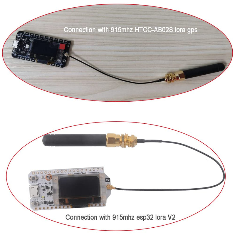 LoRa Antenna Pigtail 915MHz 2dBi U.FL IPEX to SMA Connector for ESP32 Lora OLED CubeCell Board IOT Internet of Things (Pack of 4)