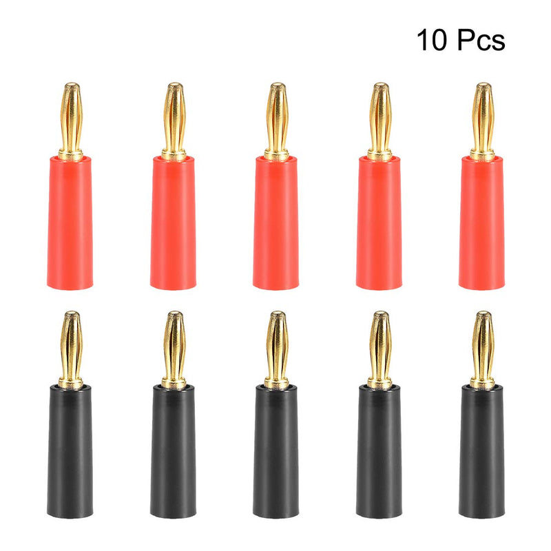 Sourcingmap 4mm Banana Speaker Plug Screws Cable Plugs Connectors Black Red Jack Connector 10pcs