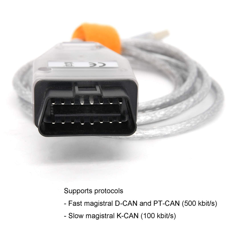 LEIMO INPA K+CAN K+DCAN Car Diagnostic Tool Cable OBD2 USB Interface for BMW with FT232RL NCS Coding Winkfp Tool32 Programing (INPA)-DCAN Car Diagnostic Tool