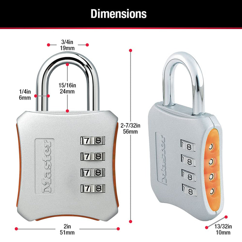 Master Lock 653D Locker Lock Set Your Own Combination Padlock, 1 Pack, Colors May Vary