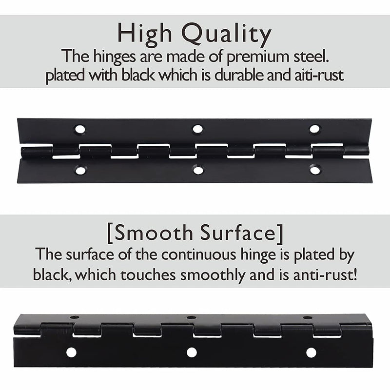 4PCS Piano Hinges for Cabinet Hinges Heavy Duty 6Inch Continuous Hinges Sliver Stainless Steel 304 Long Hinges Door Hinges (4pack 6 inch(Black)) 4pack 6 inch(Black)