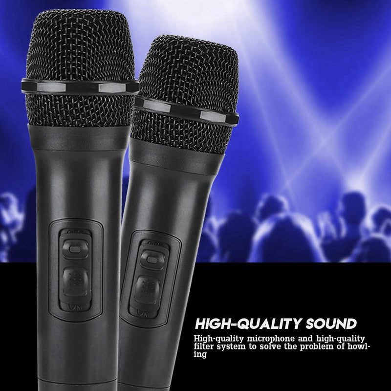 Wireless Microphone, VHF Microphone with Receiver 30-100m Range, Karaoke Handheld Microphone Powerful Sound Quality, for Party Conference Church Wedding