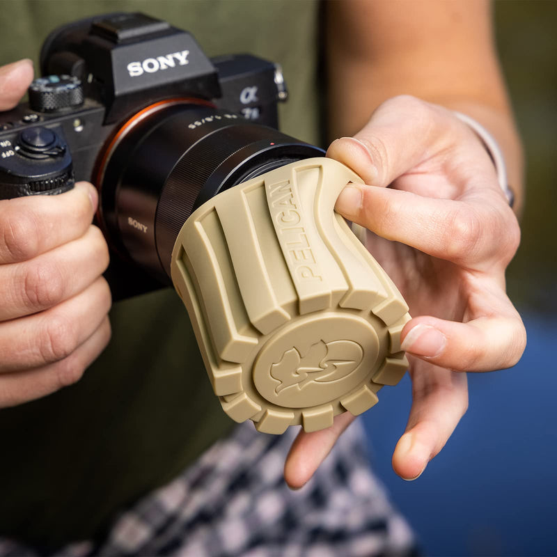 Pelican Outdoor - Rugged Silicone Camera Lens Cover - Weather Sealing Fit - Coyote