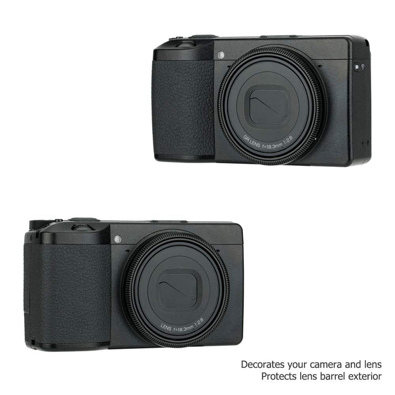 JJC Metal Lens Decoration Ring Cap for Ricoh GR III GR3 Accessories Replace Ricoh GN-1 Ring Cap -Black Black