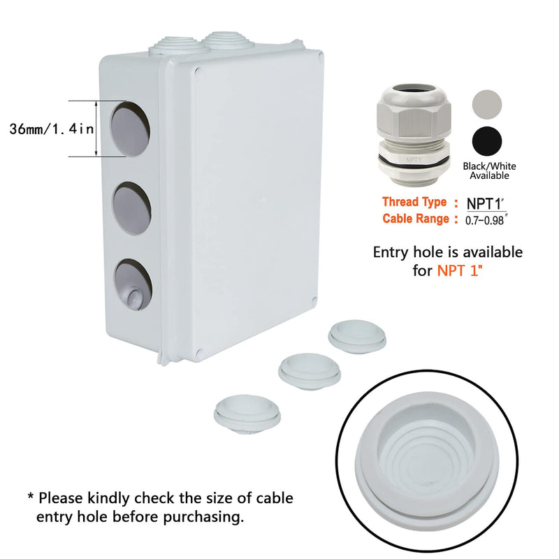 LeMotech ABS Plastic Dustproof Waterproof IP65 Junction Box Universal Electrical Project Enclosure White 7.9 x 6.1 x 3.1 inch (200 x 155 x 80 mm) 7.9" x 6.1" x 3.1"