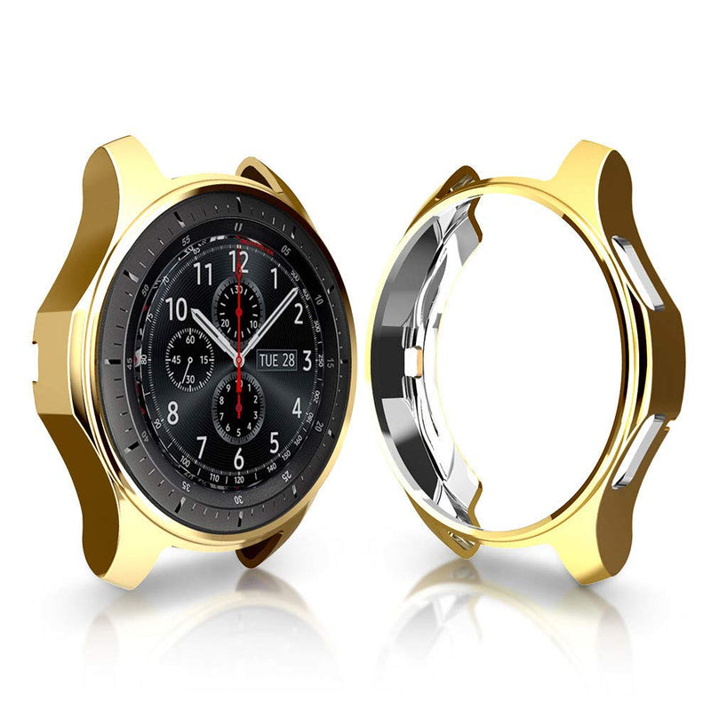 FitTurn Compatible with Gear S3 Frontier SM-R760 Case,Soft TPU Fashion Metal Color Frame Shock Resistant Proof Cover Protector Shell for Samsung Gear S3 Frontier SM-R760, Galaxy Watch 46mm SM-R800 SixColors