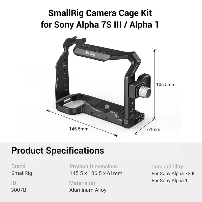 SMALLRIG Camera Cage and HDMI Cable Clamp Only for Sony Alpha 7S III / A7S III / A7SIII / A7S3-3007