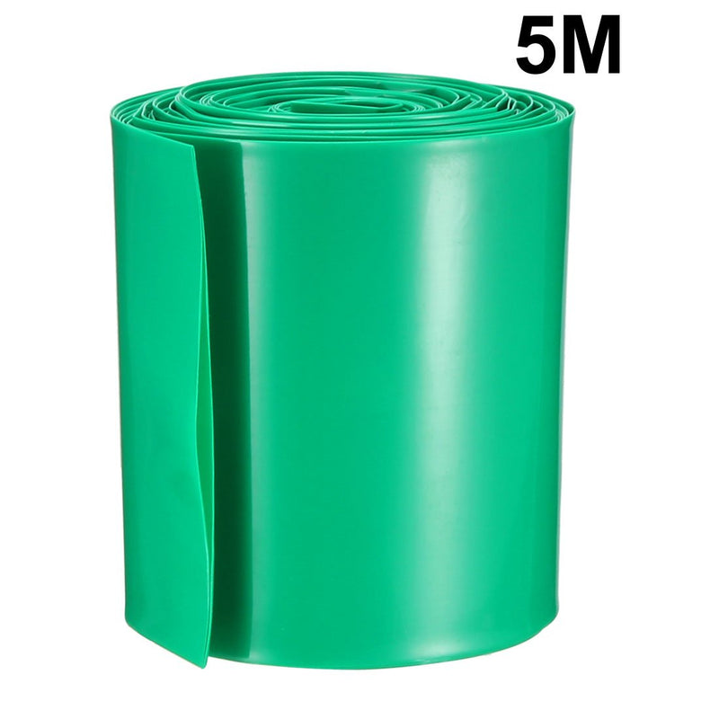 uxcell Battery Wrap PVC Heat Shrink Tubing 65mm Flat Width for AA Power Supplies 5 Meters Length Green