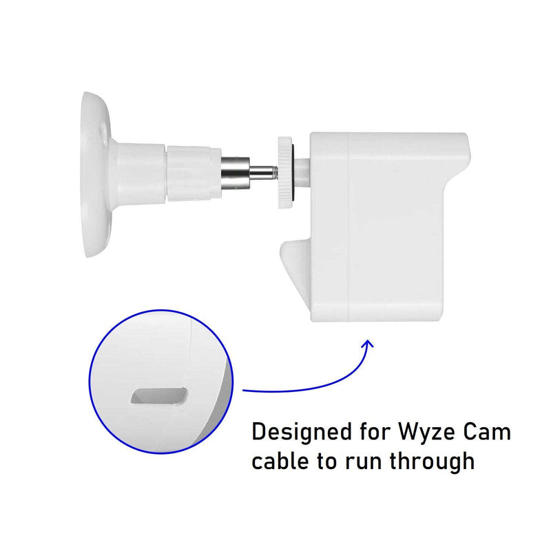 Wasserstein Wall Mount and Outdoor Case Compatible with Wyze Cam V2 ONLY - Turn Your Wyze Cam V2 Into a Powerful Outdoor Camera (2-Pack, White)