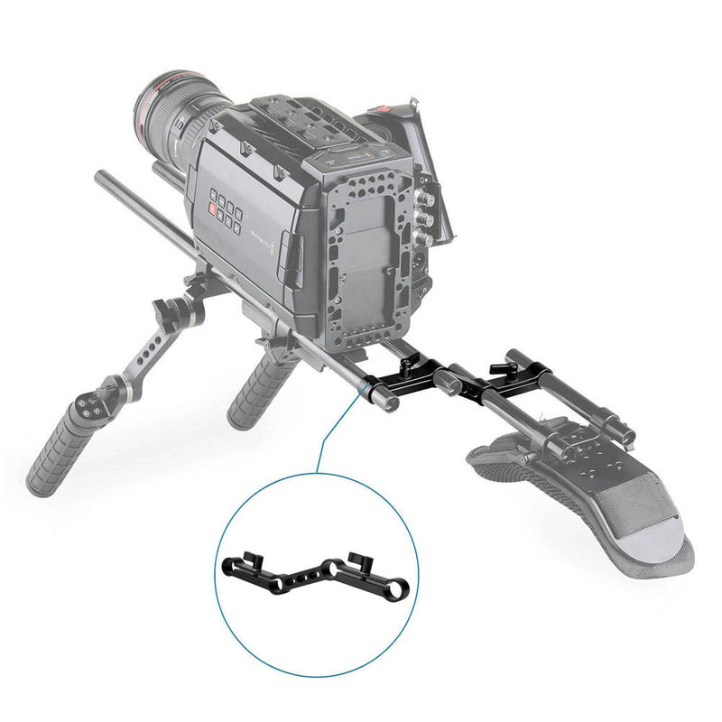 NICEYRIG Z-Shape Offset Raised 15mm Rail Rod Clamp Ajustable Levers for 15mm Rods on DSLR Camera Shoulder Rig
