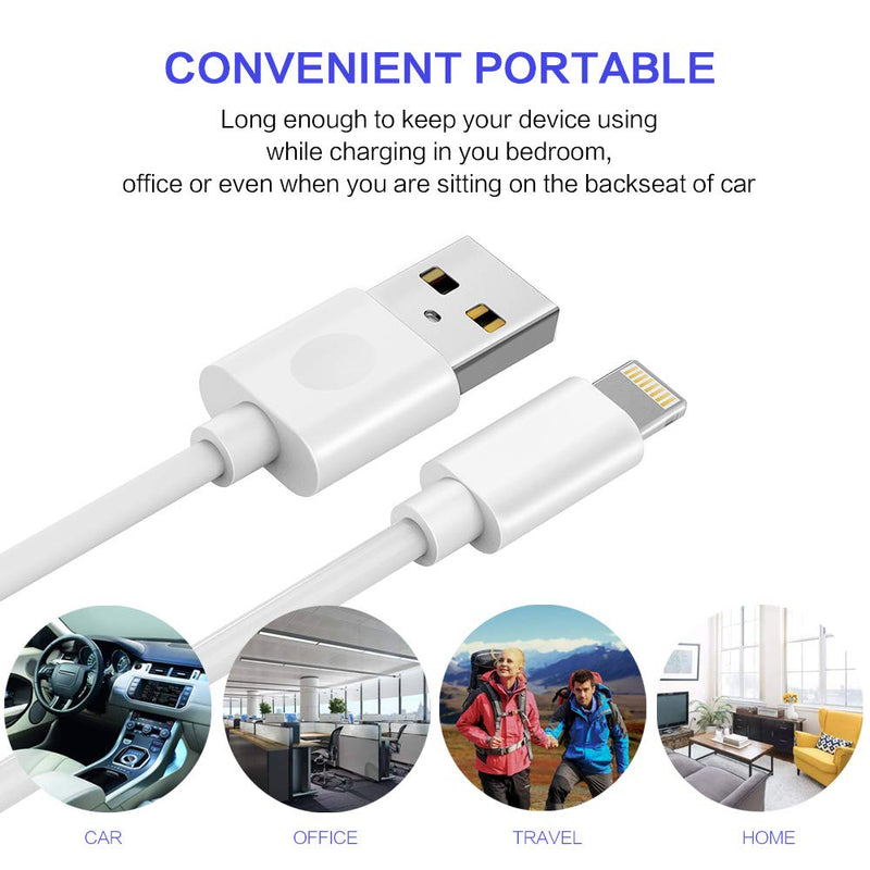 iPhone Charger, [Apple MFi Certified] AEAOA 2Pack 6FT USB to Lightning Cable Power Fast Charging Data Sync Transfer Cord Compatible with iPhone 12 11 Pro Max XS XR X 8 7 Plus 6S SE iPad and More White