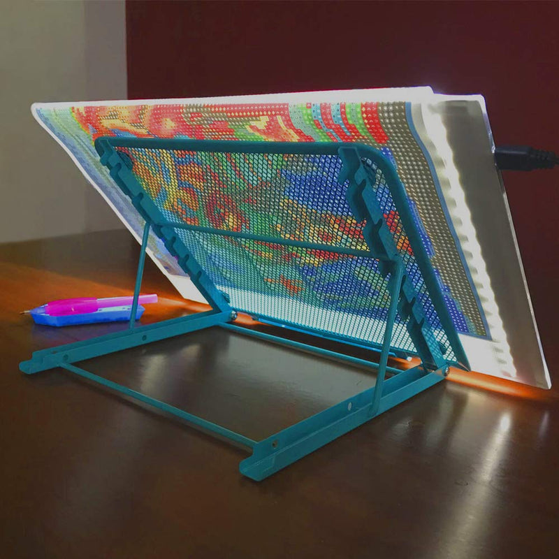 Diamond Painting Accessories Stand for Light Pad, Adjustable Holder Light Box Laptop Pad Non-Skidding Stand for A4 LED Tracing Box blue