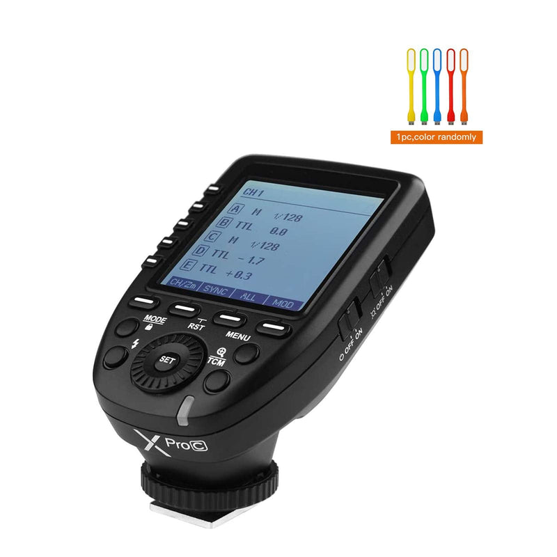 [AUSTRALIA] - Godox Xpro-C E-TTL High Speed Sync 1/8000s 2.4G Wireless X System Flash Trigger Transmitter Compatible for Canon Cameras, 11 Customizable, 5 Group 4 Function Buttons Offer Convenient Manipulation 