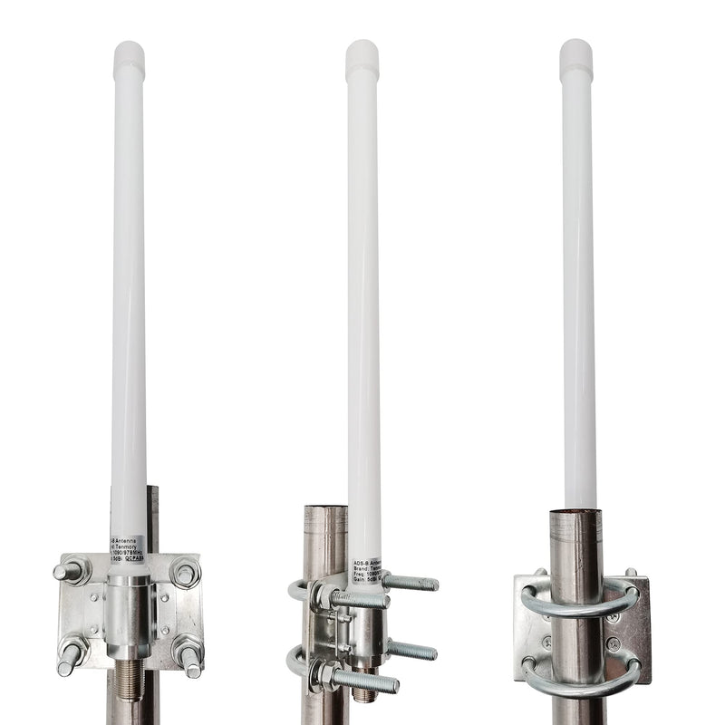 1090MHz 978MHz Dual Band ADS-B Antenna N-Type Female Outdoor 5dBi Fiberglass Antenna + 10ft N-Male to SMA-Male Extension Cable Antenna&10ft-Cable