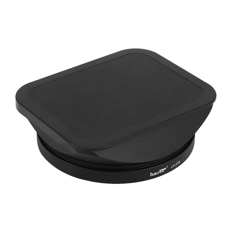 Haoge LH-X18 Bayonet Square Metal Lens Hood Shade with Cap for Fujifilm Fuji Fujinon XF 16-80mm F4 R OIS WR XF16-80mmF4 Lens