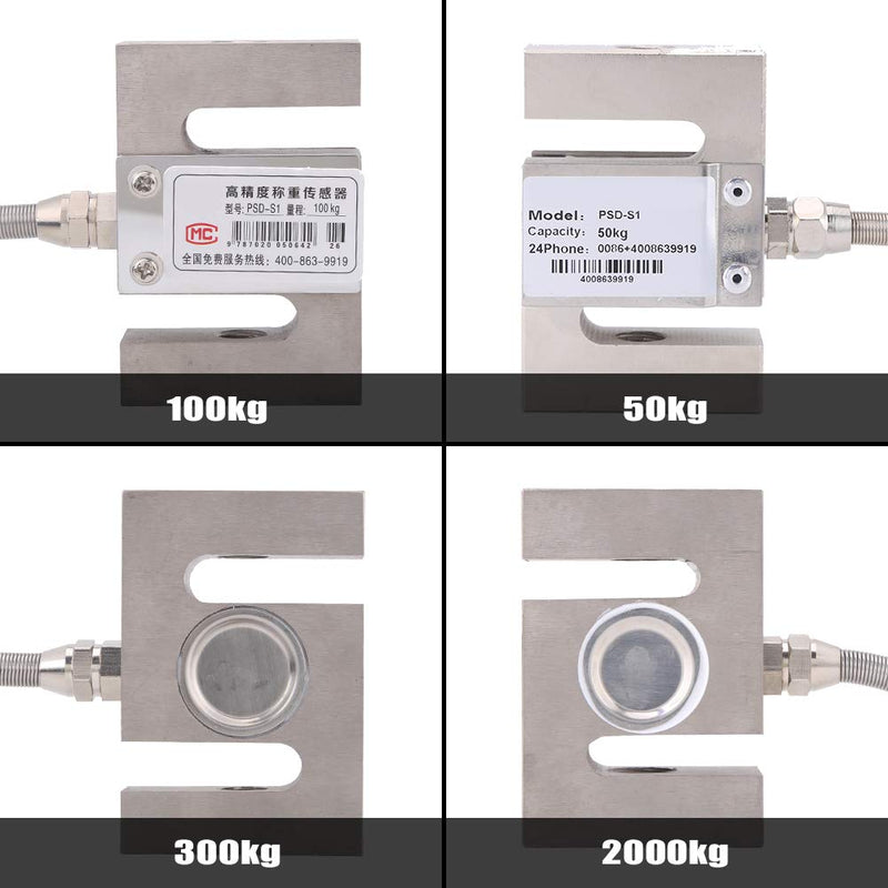 Load Cell Sensor S Type High Precision Weighting Sensor Module 0-2000KG Tension Load Cell Scale Sensor Stable Portable Sensor for Electronic Weighing Devices with Cable (100kg)