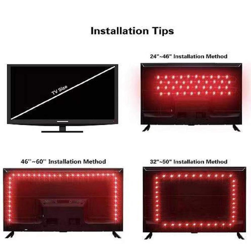 [AUSTRALIA] - TV Backlight LED Strip Lights,cartaoo 8.10Ft LED Bias Lighting TV Back Home Movie Decor Music Mood Lights Kit with APP/Remote Controlled,Dimmable,16 Colors,USB Powered,5050 RGB Lighting 8.1Ft 