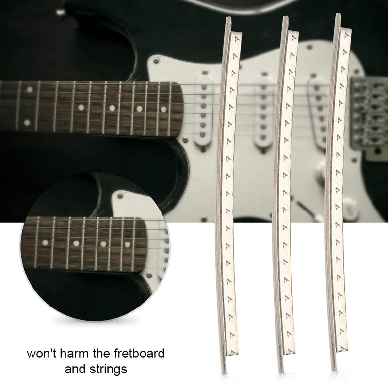 Alomejor Guitar Fret Wire 24pcs 2.2mm Width Durable Electric Guitar Fret Wire Replacement Parts White Copper
